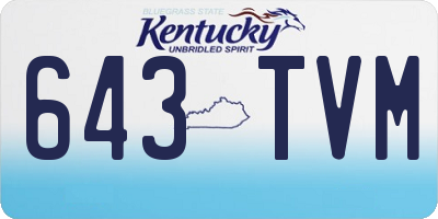 KY license plate 643TVM