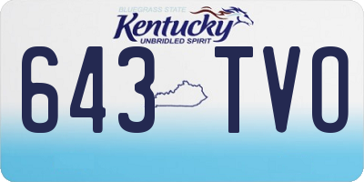 KY license plate 643TVO