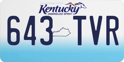 KY license plate 643TVR