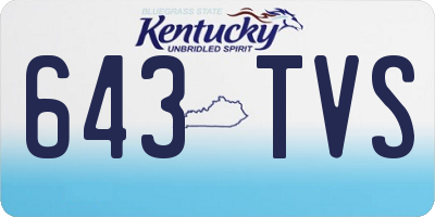 KY license plate 643TVS