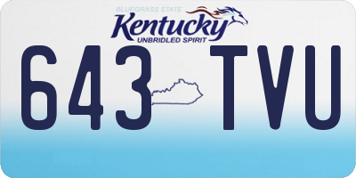 KY license plate 643TVU