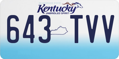 KY license plate 643TVV