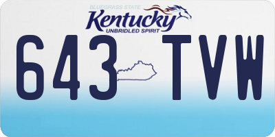 KY license plate 643TVW