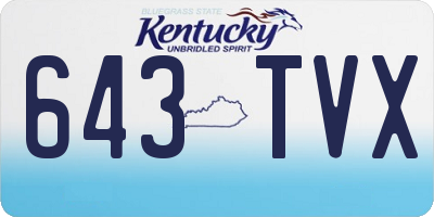 KY license plate 643TVX