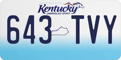 KY license plate 643TVY