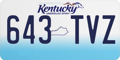 KY license plate 643TVZ