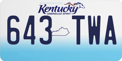 KY license plate 643TWA