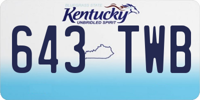 KY license plate 643TWB