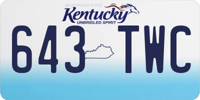 KY license plate 643TWC