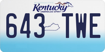 KY license plate 643TWE