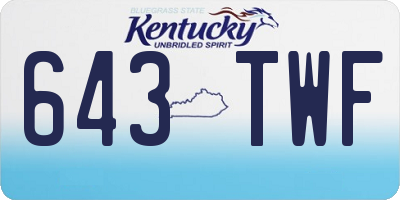 KY license plate 643TWF