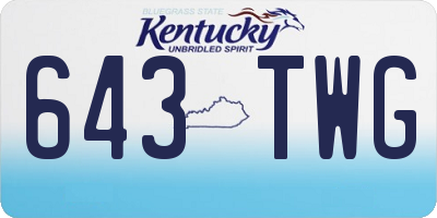 KY license plate 643TWG