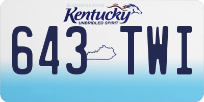 KY license plate 643TWI