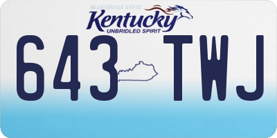 KY license plate 643TWJ