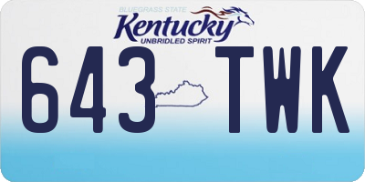 KY license plate 643TWK