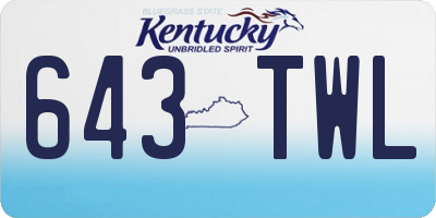 KY license plate 643TWL