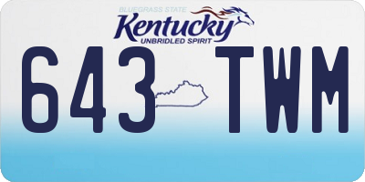 KY license plate 643TWM