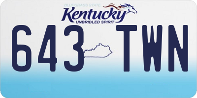 KY license plate 643TWN
