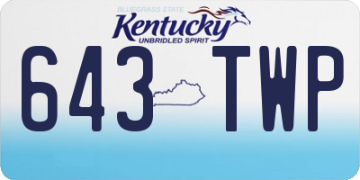 KY license plate 643TWP