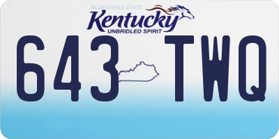 KY license plate 643TWQ