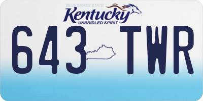 KY license plate 643TWR