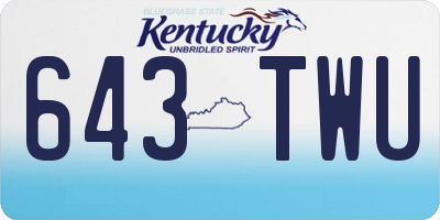 KY license plate 643TWU