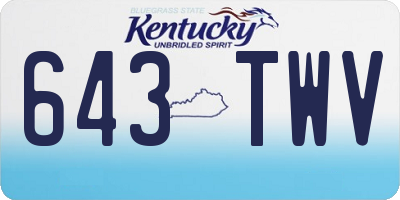 KY license plate 643TWV