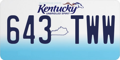 KY license plate 643TWW