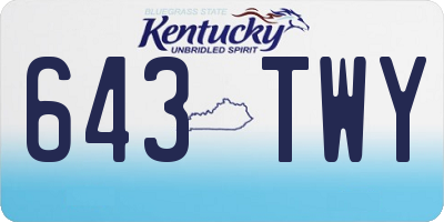 KY license plate 643TWY