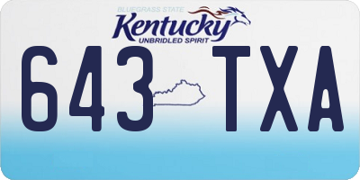 KY license plate 643TXA
