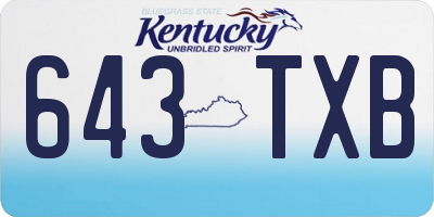 KY license plate 643TXB