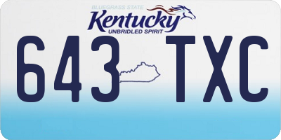 KY license plate 643TXC