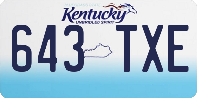KY license plate 643TXE