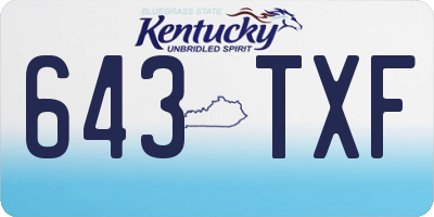 KY license plate 643TXF