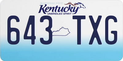 KY license plate 643TXG