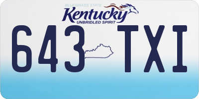 KY license plate 643TXI