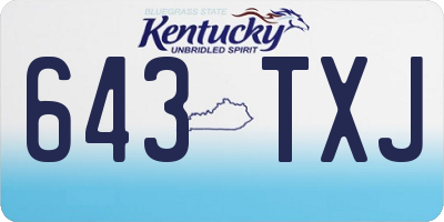 KY license plate 643TXJ