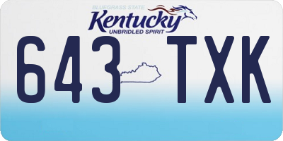 KY license plate 643TXK
