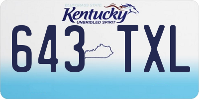 KY license plate 643TXL