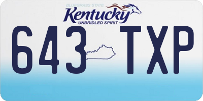 KY license plate 643TXP