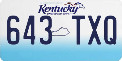 KY license plate 643TXQ