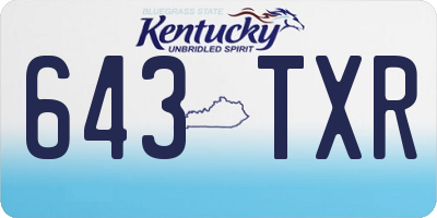 KY license plate 643TXR