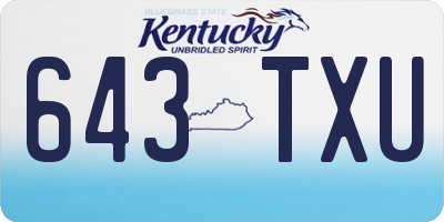 KY license plate 643TXU