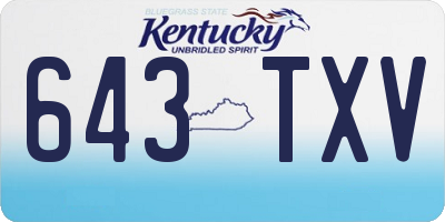 KY license plate 643TXV
