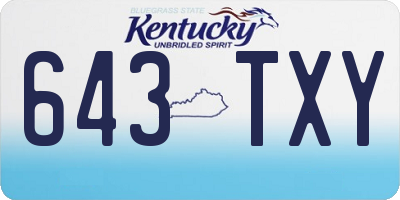 KY license plate 643TXY