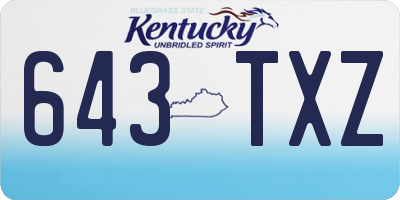 KY license plate 643TXZ
