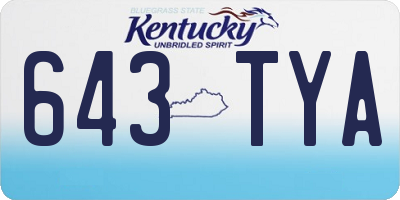 KY license plate 643TYA
