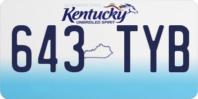 KY license plate 643TYB