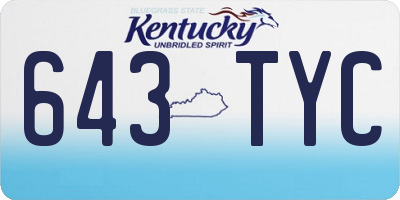 KY license plate 643TYC