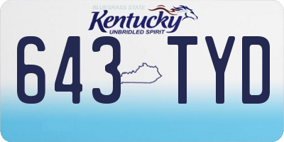 KY license plate 643TYD